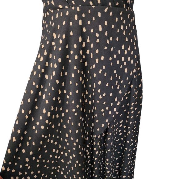 Fame and Partners Paint Spot Faux Wrap Surplice Maxi Low Back Dress 6 - Picture 4 of 8